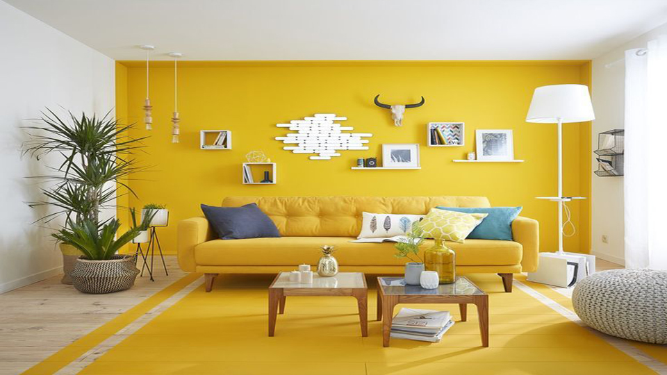 Xu hướng decor nội thất màu vàng thể hiện năng lượng sống dồi dào làm bừng sáng không gian