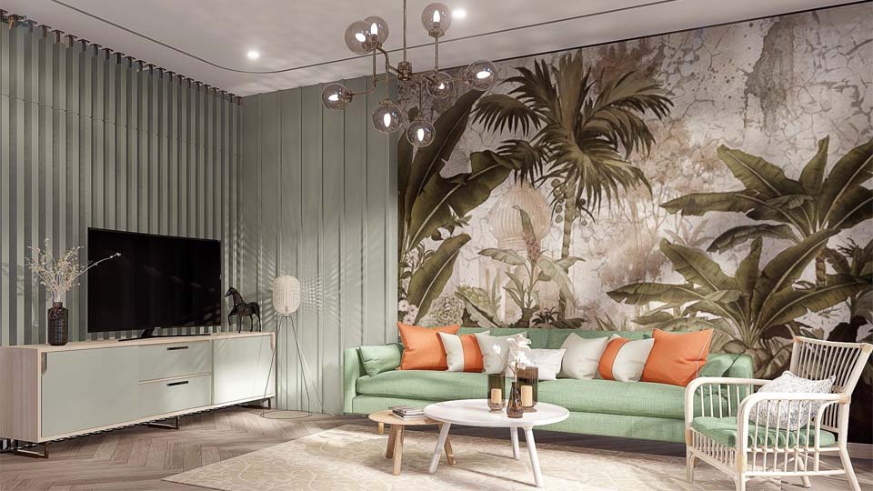 Phong cách Tropical trong thiết kế nội thất lấy cảm hứng từ vùng nhiệt đới (Nguồn ảnh: Tạp chí Decor).